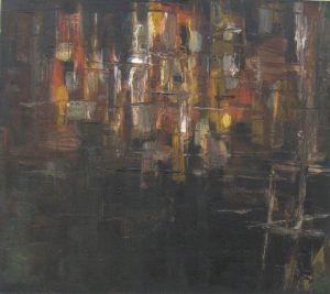 Oil painting by Mike Perkins.