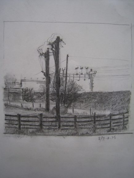 Pencil drawing by Mike Perkins.